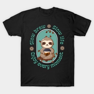 Cute sloth drinking coffee T-Shirt